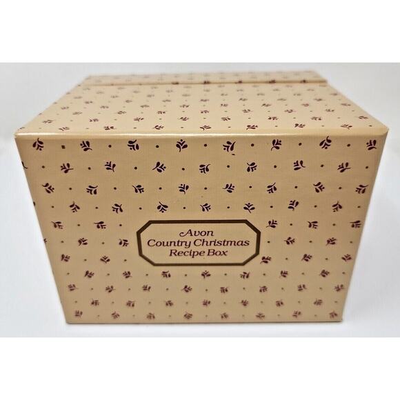 Vintage 1982 Avon Country Christmas Recipe Box With Sealed New Cards U96 - Picture 5 of 6